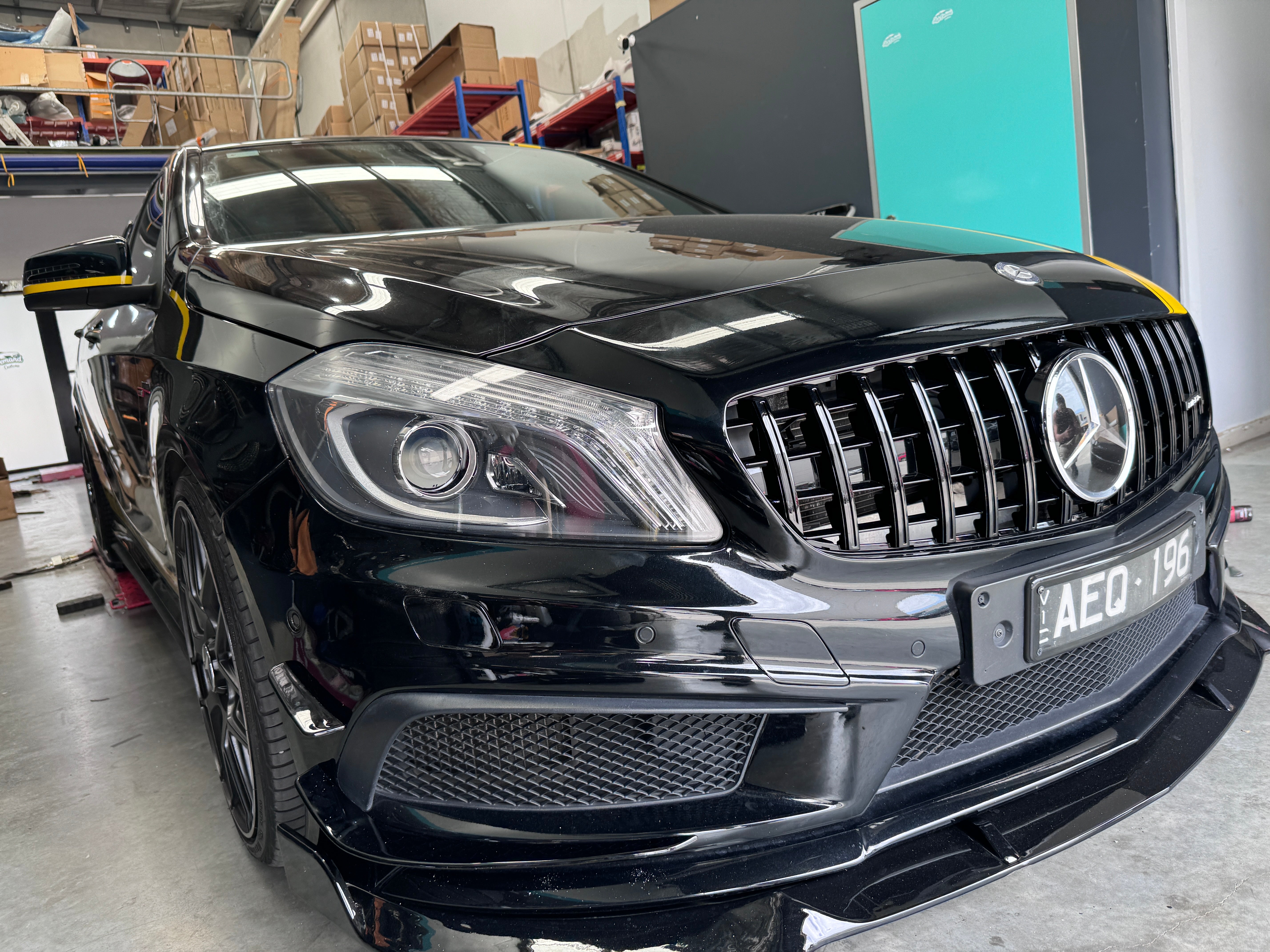 Mercedes A W176 13-15 BLACK GTR STYLE FRONT GRILL FOR BENZ A CLASS W176 16-18